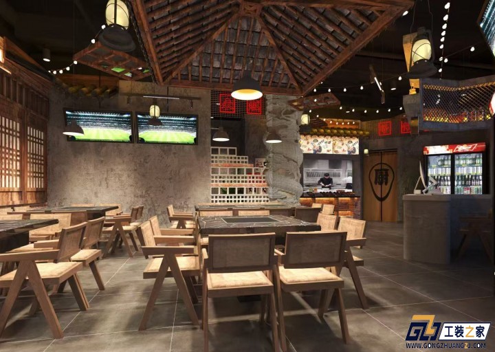 西安西安燒烤店設(shè)計(jì)效果圖案例分享裝修案例